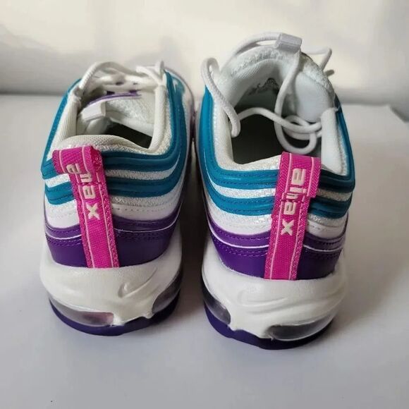 NEW Nike Air Max 97 Hornets Summit White/Purple/Teal CI7388-101 Womens US8 - Picture 7 of 12